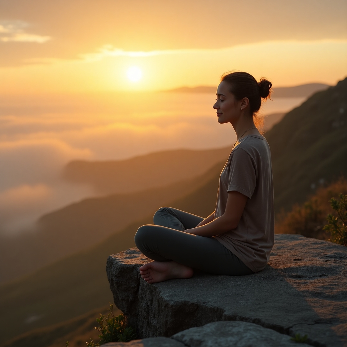 Meditaatio auringonnousun aikaan
